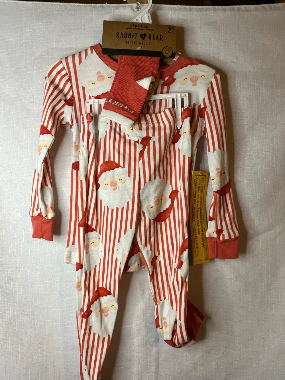Children's Santa Stripe Pajama Set - Red Festive Sleepwear